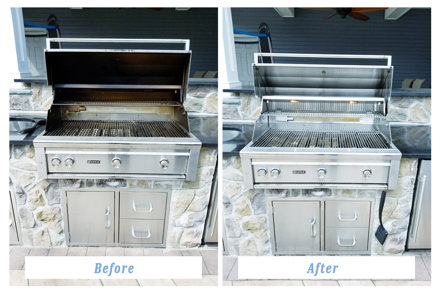 BBQ Grill Cleaning Before And After